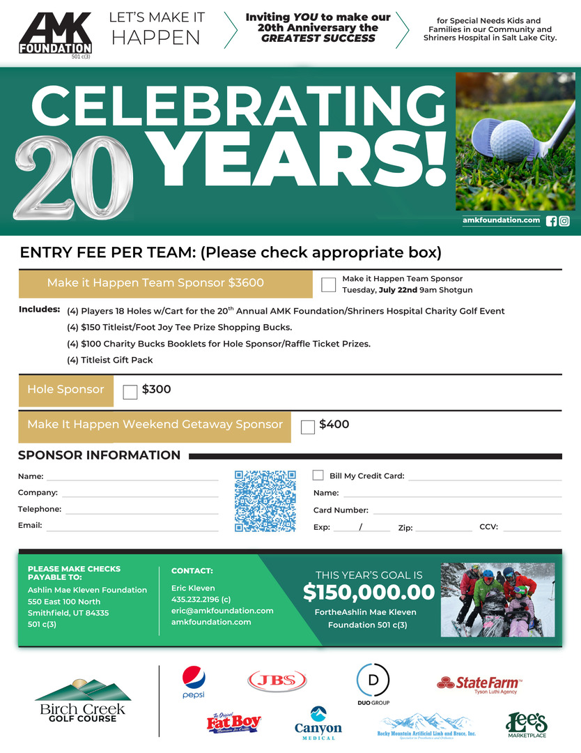 Charity Golf Event Registration Form